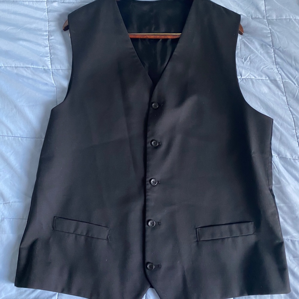 Black Suit Vest 46 X-Long